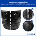 NDS FWAS24 50 Gal. Flo Stormwater Dry Well System Kit with 3 Side Panels & 1 Cover, Ideal for Rainwater Collection, Black