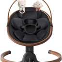 Baby Swings for Infants, Electric Infant Swing with 5 Speed Modes, 5-Point Harness, 3 Timer Settings, Built-in Lullabies & Bluetooth, Portable Modern Swing for Indoor & Outdoor (Black)
