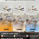 52 Inch Gold Ceiling Fans with Lights and Remote/APP, Modern Sleek Black and Gold Ceiling Fan, ETL Listed, Indoor Outdoor Smart Black Ceiling Fan for Bedroom Living Room Patio, 3CCT, 6 Speeds
