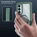 for Samsung Galaxy A16 5G Case, [Transparent & Holster Series] Belt Clip Full Body Shockproof Protective Cell Phone Cover with 2 Pack Tempered Glass Screen Protector (Dark Green/Clear)