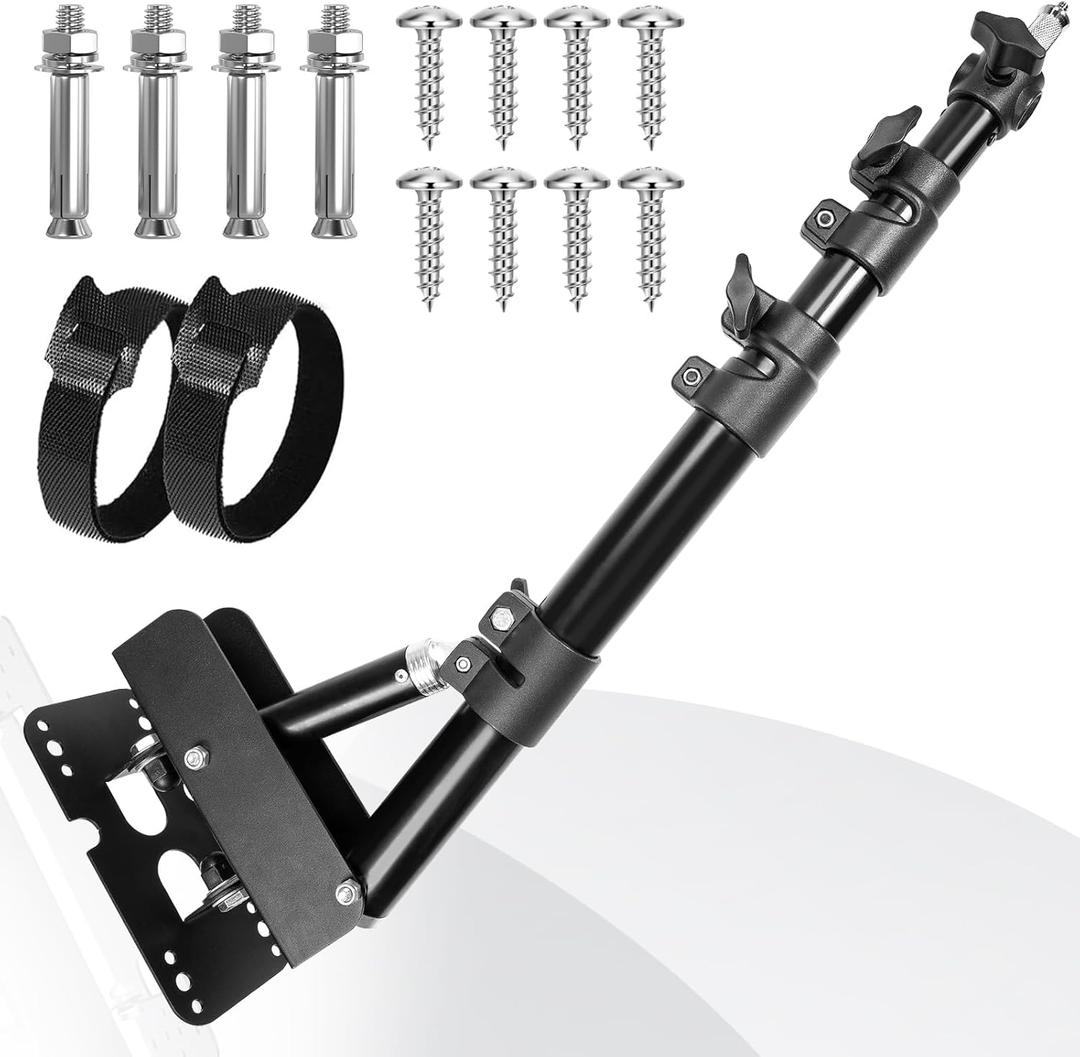 Wall Mount Triangle Boom Arm, 180 Flexible Rotation, Save Space, for Ring Light, Photography Strobe Light, Monolight, Softbox, Umbrella and Reflector