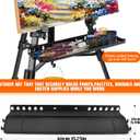 Adjustable Artist Easel - 19.69" to 61.8", Portable Folding Tabletop or Floor Easel with Brush Tray, Carry Bag, 4 Clips, 5 Palette Knives for Painting, Display, and Art Exhibitions (Black)