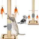 27 Tall Cat Tree for Kittens, Jute Scratching Post with Hanging Toy and Ball Track for Kitten & Adult Cats, Small Cat Tower with Toys, Cat Activity Tree Indoor