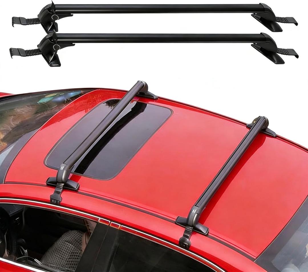 KOCASO 43" Universal Roof Rack Crossbars, Aluminum with Anti-Theft Lock. Adjustable for Cars Without Side Rails. Fits Bike, Kayak, Luggage. 165LBS Capacity, Black