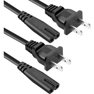 2 x AC Power Cord Fit for PS4/PS5/PS3 Super Slim,PlayStation 5/4,Xbox Series S/X,Xbox One S/X Power Cable Replacement 2-Pack