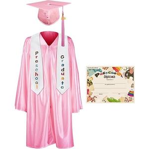 GraduationMall Preschool Graduation Cap Gown Stole Package with 2025 Tassel, Certificate 30"