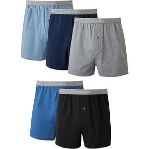 Hanes Men's Underwear Boxers Pack, 5 Pairs, Cool, & Breathable Cotton Boxers for Men, Moisture-Wicking Underwear, M