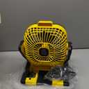 Battery Operated Fan for Dewalt 20V Max battery, Portable Fan with AC Adapter & LED Lights, 4 Speeds & Hook, Cordless/Camping/Battery Powered fan, for Outdoor Jobsite (Battery Not Included)