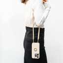 Crossbody Wallet Case for iPhone 16 Pro Max, Card Slot Phone Case with 360 Ring Stand, Built-in Makeup Mirror, Snap Closure, Adjustable Shoulder Strap, 6.9 Inch (White)