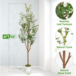 LuceAlberi Artificial Olive Trees 7FT - Large Faux Olive Tree for Indoor with White Planter, Tall Fake Olive Silk Tree Realistic Olive Plants with Branches and Fruits for Home Decor Office Living Room