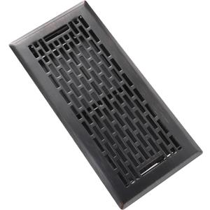 Floor Register 4x10 Inches Heavy Duty Walkable Steel Floor Vents Ease Adjust Air Flow Direction Floor Registers - Boston Design - Oil Rubbed Bronze Air Floor Vent Covers for Home