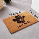 Funny Coir Doormat - Cat Wearing Cowboy Hat Meowdy Welcome Front Porch Decor for The Entrance Way - Personalized Outdoor Rug With Heavy-Duty Non Slip Coconut Coir 23.6 x 15.7 Inch, Onesize