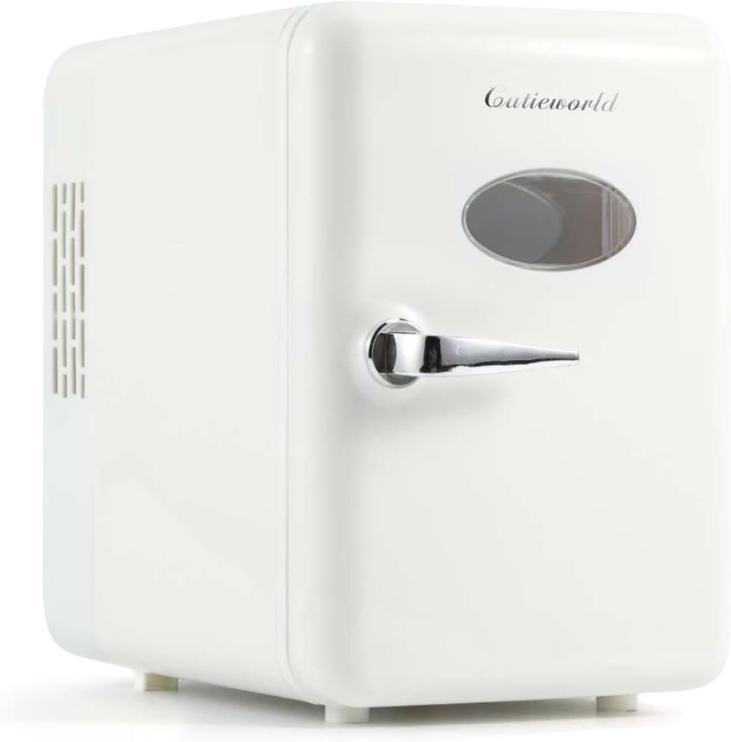 Skincare Fridge - 4L Makeup Fridge for Refrigerating Makeup, Skincare and Food, Mini Fridge for Bedroom, Office and Car, Cooler and Warmer, Beverage Cooler, Pearly White