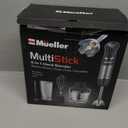 Mueller Multistick 5-in-1 Immersion Blender Handheld, 12 Speed Hand Mixer - Turbo Boost, Heaviest Duty Copper Motor, Titanium Blades Hand Blender, Milk Frother Wand, Whisk, Beaker, Chopper, Grey (Gray)