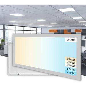 RG RayGalax 2 Pack 2x4 LED Flat Panel Light, 5 CCT 5 Power Modes Adjustable LED Ceiling Lights, 50W/6250LM Recessed Drop Ceiling Lights Fixtures, 0-10V Dimmable Troffer Back-lit Light ETL,FCC