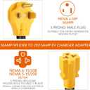 Tellegloww 6-50P to 6-20/15R or 5-20/15R Welder EV Adapter Cord Compatible with NEMA 50 Amp 3 Prong 240V to 20/15 Amp 3 Prong 240V 6-20/15R or 5-20/15R T Blade for Welder EV Charger, 12 AWG, 1FT
