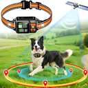 GPS Wireless Dog Fence System, Electric Dog Fence Using GPS Electric Satellite Technology, IPX7 Waterproof Rechargeable Design, GPS Dog Collar Has 2 Modes Circular and Free-Form Fence (Orange)