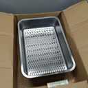 Stainless Steel Sifting Cat Litter Box for Pine Pellets, XL Extra Large Metal Cat Litter Box Sifter Pan with Litter Scoop, Low Dust, Odor Control, Easy Cleaning, 19.7" L x 13.8" W x 6" H
