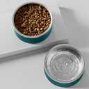 YINGFAN Dog Bowl Durable Non-Slip Stainless Steel Dog Bowl with Rubber Ring Heavy Duty Basic Bowls for Dogs (Blackish Green, 32oz)