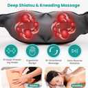Nekteck Shiatsu Neck Massager with Heat for Pain Relief Deep Tissue, 2026 Upgraded Back Shoulder Kneading Massage Pillow with Storage Bag, Body Relaxation Gifts for Men Women Mother's Day Father's Day