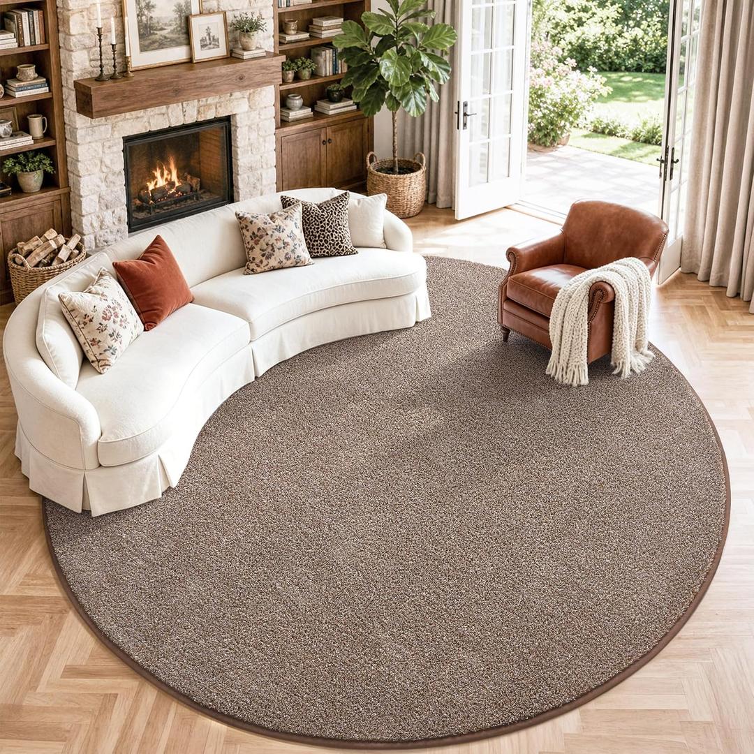 Keeko Round Area Rug 5ft for Living Room Bedroom,Soft Washable Circle Rug