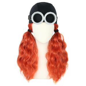 Topcosplay Fox Red Costume Wig Hat and Goggles Accessories Halloween Cosplay Party Wig