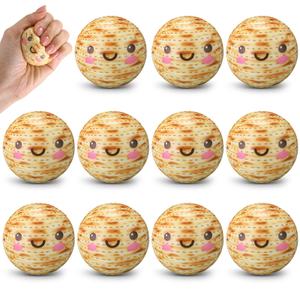 Thenshop 30 Pcs Passover Matzah Stress Ball Slow Rising Stress Ball Stretchy Fidget Toys for Anxiety Relief for Seder Decor Jewish Passover Party Favors Jewish Seder Meal Decorations