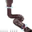 1 Pack Flexible Gutter Downspout Extensions Extendable from 21" to 67", Downspout Extender Comes with Adapters, Thickened Down spout Drain Extension for Rainwater Drainage(Brown)