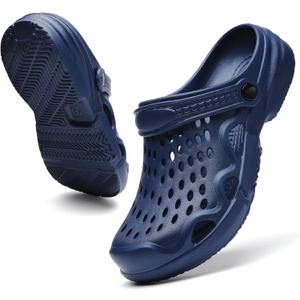 CERYTHRINA Mens Garden Clogs Lightweight Breathable Slip on Sandals Fashions Pool Beach Shoes Non Slip Home Clogs Slippers (10, Navy)