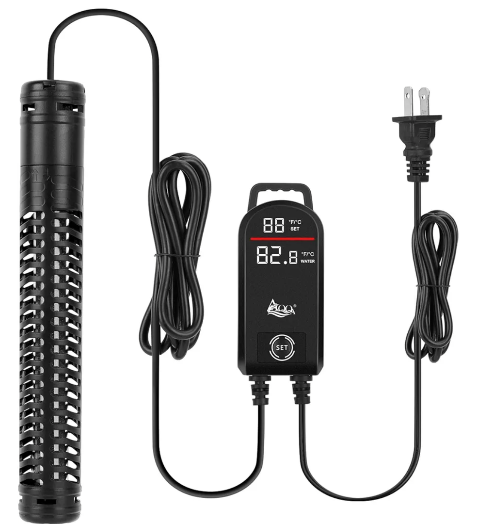 AQQA Aquarium Heater,300W 500W 800W 1000W 1200W Fish Tank Heater,59℉-93℉ Submersible Intelligence Aquarium Heater with Over-Temperature Dry Burning Protection (500W(for 60-120 Gallon))
