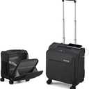 Hanke 16 Inch Underseat Carry On Luggage with Wheels Small Suitcase Softside Luggage Bags for Travel Lightweight Suitcases with Wheels Travel Luggage Personal Item for Men and Women(Black)