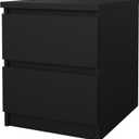 Tvilum 2 Drawer Bedroom Nightstand Nighstand, 19.69 in x 15.91 in x 19.49 in, Black