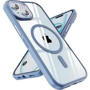 SUCGLES for iPhone 15 Case with MagSafe [Ultra Strong Magnetic] [12FT Military Drop Protection] [Shockproof Bumper] Slim Thin Mag Safe Phone Cover 6.1" for Apple iPhone15 (Sierra Blue)