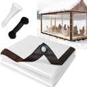 UNIFAMILY Chicken Coop Covers for Winter, Clear Tarp for Chicken Coop, Waterproof Chickens Run Cover with Rope & Cable Tie, Insulation Windproof Winterizing Cover for Poultry Patio