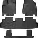 Powerty Floor Mats for 2022-2025 2026 Nissan Pathfinder 7 Seats All Weather 3D TPE Anti-Slip Car Liners for 1st & 2nd & 3rd Row Accessories