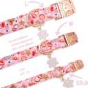 Faygarsle Pink Dog Collar Christmas Design with Bow Metal Buckle Santa Claus Snowflake Candy Pattern for Small Medium Large Dogs Bowtie Fancy Collar Cute Stylish Girl Christmas Dog Collar L