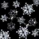 40 Pieces Clear Christmas Snowflake Ornaments Acrylic Christmas Tree Decorations Crystal Snowflakes Translucent Winter Hanging Ornaments for Xmas Tree DIY Crafts