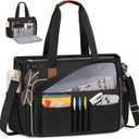 RAINSMORE Teacher Tote Bag 15.6 inch Laptop Bag for Women Work Bags Nurse Bag Lightweight Laptop Tote Computer Briefcase (Black)