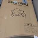 Snuowu 51"-87" Extra Tall Pet Gate for Cats, 29.5"-40.5" Wide Pressure Mounted No-Drilling Safety Dog Gate, Metal Walk-Thru Barrier for Doorways, Stairs, Kitchens, White