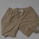 JMIERR Mens Shorts Linen Cotton 7" Casual Elastic Waist Drawstring Lightweight Summer Beach Shorts with Pockets (X-Large, A1 Khaki)