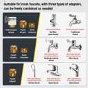 High Pressure Power Washer Nozzle with Metal Connector Set, Garden Hose Sprayer for Car Washing and Outdoor Cleaning, Sturdy Watering and Pressure Cleaning, Compatible with 1/2" Inner Diameter Hoses