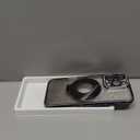 Magnetic Kickstand (Glitter Lens Protector ) Case for iPhone 15 Pro Max (Compatible with Magsafe ) ( Bling Diamond ) Cover Sparkly Shiny Rhinestone Glitter Cases (Black,for iPhone 16 Pro Max)