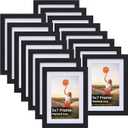 Lyeasw 4x6 Picture Frames Black Set of 15, Display Pictures 4x6 with Mat or 5x7 without Mat, Multi Photo Frames for Wall Hanging or Tabletop