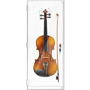 Silipull Acrylic Violin Display Case with Lock Key Magnetic Door Ukulele Fiddle Display Case Shadow Box with Hanger 29.5" x 12" x 4.75" Violin Cases for Musician Collection