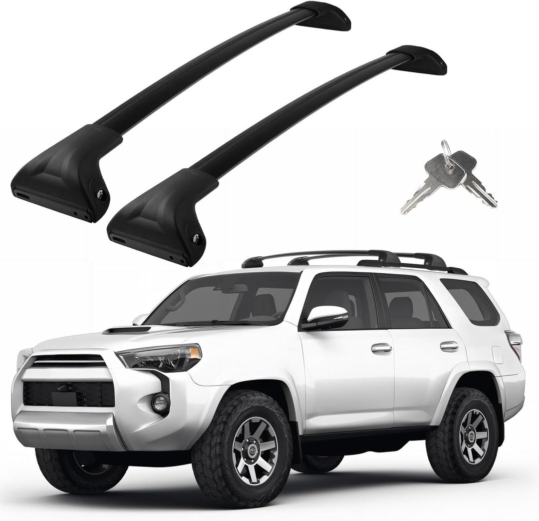 Roof Rack Cross Bars Compatible with Toyota 4 Runner 2010-2024, Adjustable Aluminum Heavy Duty 300 LBS Anti-Theft Lock Cargo Carrier Rooftop Crossbar Accessories for Bike, Basket, Snowboard, Luggage