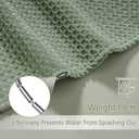PANGSINNE Sage Green Shower Curtain for Bathroom Waffle Textured Heavy Duty 78 Inch Shower Curtain Set for Bathroom, Water Repellent 256GSM Neutral Fabric Shower Curtains with 12 Metal Hooks, 72Wx78H