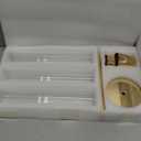 NUPTIO Hurricane Glass Candles Holder: 18 Pcs Gold Taper Candle Stick Holder Bulk - Modern Candlestick Decor with Tall Ribbed Chimney Sleeve for Thanksgiving Christmas Centerpiece