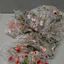 SELFBR Fashion Flower Embroidered Net Yarn Fabric African Wedding Tulle Floral Lace Fabric DIY Craft Patchwork by Yard-Color 9 (No.1 - light purple)