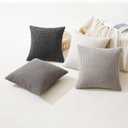 MIULEE Timeless Neutral Pillow Covers 20x20 Inch Set of 4 Mid Century Modern Grey Throw Pillows Rustic Corduroy Couch Pillowcases Nordic Home Decor for Sofa Living Room Bed