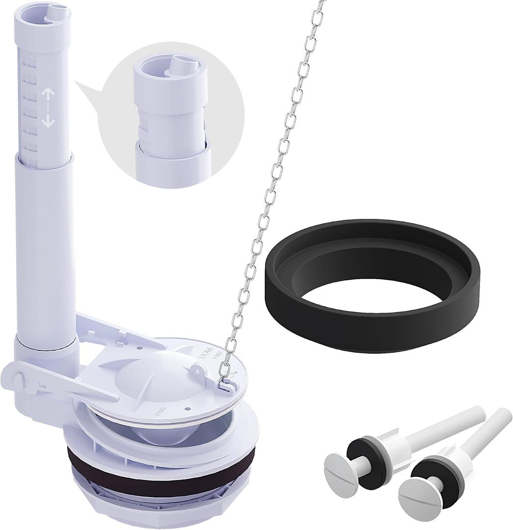 3-Inch Toilet Flush Valve Replacement Kit Includes Gasket and Bolts, High-Capacity 3.5L/S Flow & Anti-Leak Seal, Compatible with American Standard, Fits Most Two Piece Toilets